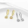 Brincos de argolas moda moda girassol fofo mirco cz cristal coreano estrela de design para women jóias acessórios 2023 tendência