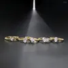 Wedding Rings Dazzling Crystal Twist For Women Designer Gold Color Engagement Promise Ring Valentine's Day Gift Fashion Jewelry R768