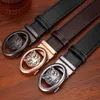 Men Leather Belt Tiger Head Automatic Buckle Youth Casual Pants Belt Width 3.5CM Luxury Designer Belts Wholesale