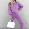 Women's Tracksuits Winter Autumn Two Piece Set Tracksuit Women Velvet Plus Oversize Sweatshirts Crop Top Casual Femme Suits Tops Pant 230131