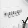 Hooks Rails 6 op de wandhanddoek Rek Punch Gratis ZUCHTBUW Deur Hanger Key Holder Hoed voor keukenbadkamer