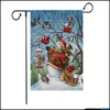 Juldekorationer hängande flagga lin Santa Door Banner Merry Outdoor Ornament for Home Xmas Gift Year WQ549 Drop Delivery Garden DHRP9