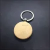 Keychains Lanyards Wood Keychain Round Rec Square Oval Heart Goose Egg Shape Key Rings Diy Wooden Keyring Holder Car Pendant G199F Dhwz0