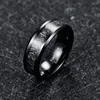 Pierścienie ślubne JQueen 8 mm szerokość męskiej w węgliku wolframowym pierścień galwanizowany czarny inkrustowani imitacja Wermiculite opaska
