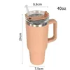 40oz Reusable Tumbler with Handle and Straw Stainless Steel Insulated Travel Mug Tumbler Keep Drinks Cold big