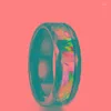 Wedding Rings 8mm Titanium Steel Men Inlaid Abalone Shell Band Engagement Ring Men's Jewelry Silver Plated Accessories