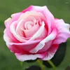 Декоративные цветы 5 шт/установки искусственные розы шелковые фальшивые розовые цветочные букет высококачественный свадебный дом