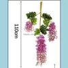 Decoratieve bloemen kransen 7 kleuren kunstmatige zijden bloem wisteria wijnstok rattan voor tuin huis bruiloft decoratie benodigdheden 75 cm a otwfx