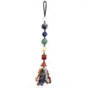 Collane con ciondolo Pietra naturale Car Hanging Decoration Amuleto Healing 7 Chakra Chips Healing/stelle/Merkaba Weaving Lucky Home Decor