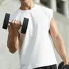 Men's T-Shirts Gyms Bodybuilding Slim Shirts sleeveless O-neck Sleeves Cotton Tee Tops Clothing Men Summer Workout Fitness Brand T-shirt 230131