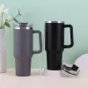 Tumbler de aço inoxidável de 40 onças com alça de palha de tampa grande capacidade de cerveja preservação de água de preservação de água de água ao ar livre camping a vácuo de bebida com copo de copo de bebedeira