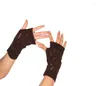 5 개의 손가락 장갑 여성 세련된 손으로 따뜻한 겨울 팔 크로 셰 뜨개질 니트 가짜 완만 한 따뜻한 손가락없는 장갑