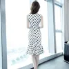 Casual Dresses Women 2023 Summer Elegant Slim Formal BodyCon Mermaid Dress Business Office Lady Polka Dots Print Party Vestidos M34