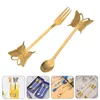 Dinnerware Sets 4 Of Sturdy Decorative Party Appetizer Fork Ergonomic Dessert Spoon For Household Supply