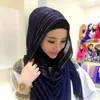 Sjaals Fashion Women Plain Bubble Rayon SCRANF Hijab Wrap vaste kleuren sjaals glitter moslim hijabs sjaals/sjaal 65 185cm