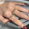 Cluster-Ringe, handgefertigt, Eternity-Versprechen, Kristall für Frauen, Zirkonia, Verlobung, ästhetischer, verstellbarer Fingerring, Party-Schmuck in großen Mengen