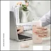 Water Bottles Frosted Matte Clear Glass Bottle 420Ml Portable Cute Bpa Waterbottle Milk Juice Cup Home Office Equipment Gifts Drop D Ot15E