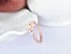 Wedding Rings Fashion Rose Gold Color Snowflake & Cubic Zirconia Set For Women Stainless Steel Ring Jewelry R18007