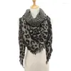 الأوشحة 2023 تصميم العلامة التجارية Women Leopard Print Cotton Cotton Spring Winter Darm Hijabs Lady Pashmina Foulard Bandana Plaid