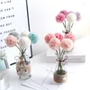 Decorative Flowers 1/5PC Silk Hydrangea Artificial Fake Dandelions Bouquet Wedding Decoration Home Room Decor DIY Pompon Bridal Accessories