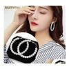 Pendientes de perlas Huggie de aro para mujeres Chicas elegantes exageradas Anillos de oreja de círculo de gran tamaño Dulce Diseño de Corea del Sur Joyería Gota Deli Otoee