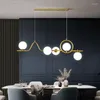 Lampadari Lampadario a LED per sala da pranzo Tavolo da cucina Soggiorno Camera da letto Lampada a sospensione a soffitto Design nordico moderno Sfera di vetro G9 Luce