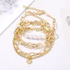 Link Bracelets ALIUTOM Gold Color Luxury Bracelet Women Charm Set Pack Ladies Pearl Girls Beaded Fashion Jewelry Gifts