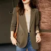 Damespakken Brown Trench Suit jas Women's herfst 2023 Casual temperament high-end blazer bovenaan jassen Cardigan