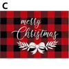 Maty stołowe 1PCS świąteczne podkładki Czerwona czarna kratona odwracalna odporna na ciepło mata MATA SIĘPTA CLAUS