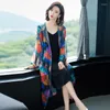 Kvinnor BLOUSES Summer Spring Women Long Chiffon Shirt Elegant Floral Printed Sun-Protection Cardigan