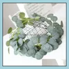 Decorative Flowers Wreaths Dense Leaf Artificial Eucalyptus Garland Faux Silk Leaves Vines Handmade Greenery Wedding Backdrop Arch Dhw9M