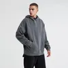 Sweat à capuche en coton délavé pour homme, pull ample avec fond en éponge épais, pull de rue FS