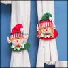 Dekoracje świąteczne kurtyna klamra lalka Santa Snowman Kreatywne zasłony Przytrzymaj Połącz Połącz Xmas Homena Home Wind