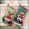 Kerstdecoraties Boom Kous Elk Bear Snowman Patroon Santa Claus Gift Candy Sock Bag Hanger Kerstmis Decoratiebomen Hangen S DHVMT