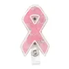 10 PCs/lote anéis de chave personalizados Office Supply 3 Style Pink Ribbon Breast Cancer Câncer