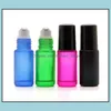 Packing Bottles 5Ml Roll On Amber/Black/Green Glass Essential Oils Steel Metal Roller Ball Per Drop Delivery Office School Business Dhkge