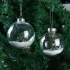 Feestdecoratie 10 stks schattige kerstballen plastic helder lichtgewicht transparante ultralicht lucide kersthangende hanger