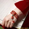 Brin naturel rouge cinabre 108 pièces perles bouddhistes prière Bracelets bouddha Mala charme collier bijoux à bricoler soi-même livraison directe