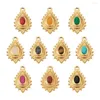 Pendant Necklaces Kissitty 10Pcs Golden Natural & Synthetic Stone Pendants Teardrop Charms For Necklace Bracelet Earrings DIY Jewelry