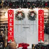 Christmas Decorations Couplet Flag Banner Wall Pendants Door Hanging Couplets Xmas Party Supplies Outdoor Garden Parties Decoration Dh9Td