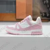 Luxury Designer Platform Casual Shoes Embossed Trainer Sneaker Triple White Pink Sky Blue Black Green Yellow Denim Mens Sneakers Womans Trainers With Box 38-46 NO401