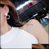 Hoop Huggie Brillant Cristal Boucles D'oreilles Pour Les Femmes 3 Couche Cercle Boucle D'oreille Conception Bijoux Highgrade Or Et Sier Fête De Mariage Drop Deliv Otcw8