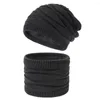 Berets 1 Set Woolen Yarn Hat Stretchy Elastic Keep Warm Autumn Winter Scarf Clothing Accessories