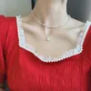 Hänghalsband Fashion Chain Pearl Necklace för kvinnor Barock Metal Charm Pendants Choker pärla smycken gåvorspendant Morr22