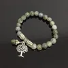 Braccialetti con ciondoli Braccialetti in pietra labradorite naturale Perline di mala Albero reale Reiki Guarigione Meditazione Energia Donna UomoFascino