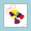 Keychains Bedanyards fofos pompom tassel keyring boho saco de charme de charme de pingente para mulheres jóias de decoração de bolsa y423z gota del dhzh6