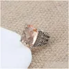 Alyanslar Yüksek Tasarımcılar Kaliteli Moda Takı Erkekleri Kadınlar İçin Yüzük Tasarımcısı Klasik Vintage Diamond Ladies Turuncu Morganite ZIR DHQ2P