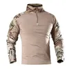 Men's T-Shirts Outdoor Tactical Hiking Men Combat Military Army CP Camouflage Long Sleeve Hunting Climbing Shirt Cotton Sport Clothes 230130