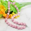 Chains Colors 10mm Pink Catsi Eyesd Mexican Opal Round Necklace 18'' Beads Jewelry Making Design Natural StoneChains ChainsChains He