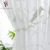 Tenda Tende da finestra in tulle bianco ricamato per soggiorno American Bird Sheer Voile Camera da letto Cucina Drape Blinds Decor